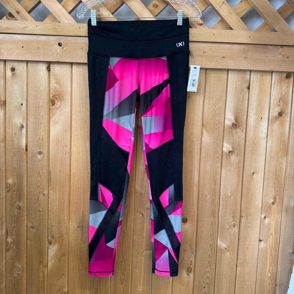2xist Black Pink and Gray Girls' Performance Leggings Size Small